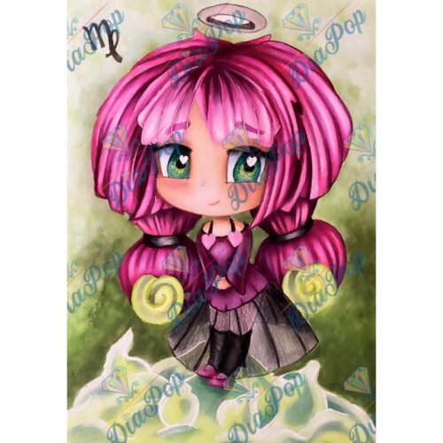 Kevin Teo'Art - Sternzeichen - Jungfrau - 40x57cm - Eckige Harzsteine
