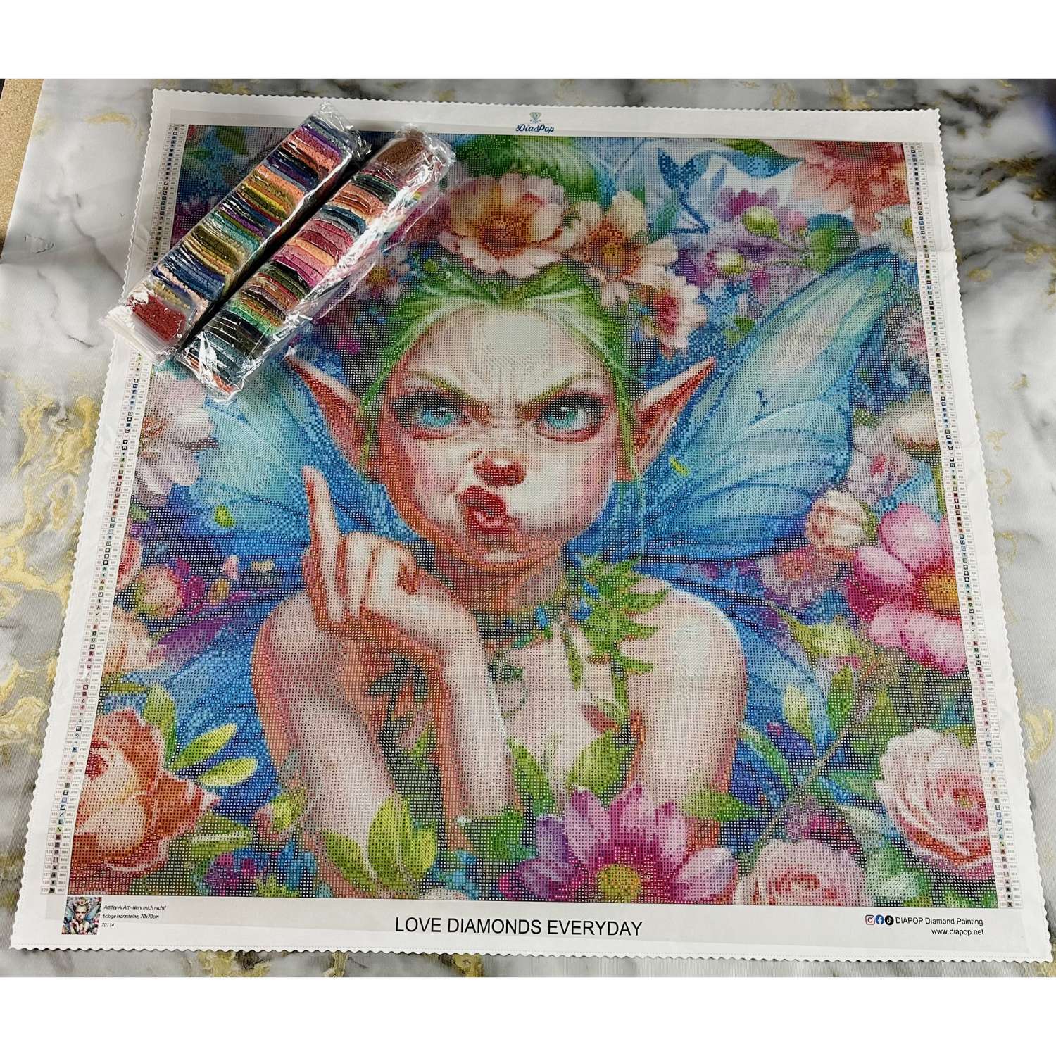 Artifey Ai Art - Nerv mich Nicht! - 70x70cm - 129 Farben - Eckige Harzsteine