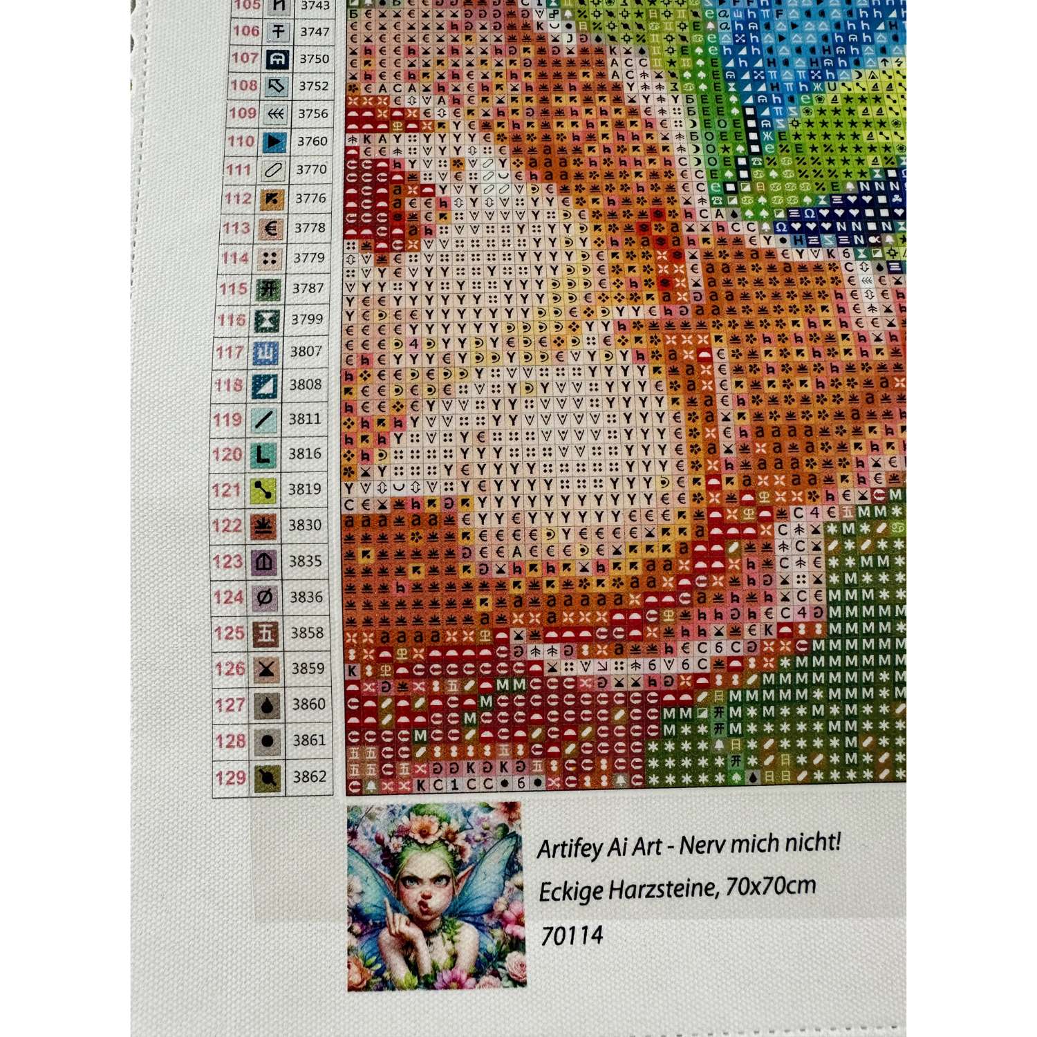 Artifey Ai Art - Nerv mich Nicht! - 70x70cm - 129 Farben - Eckige Harzsteine – Bild 2