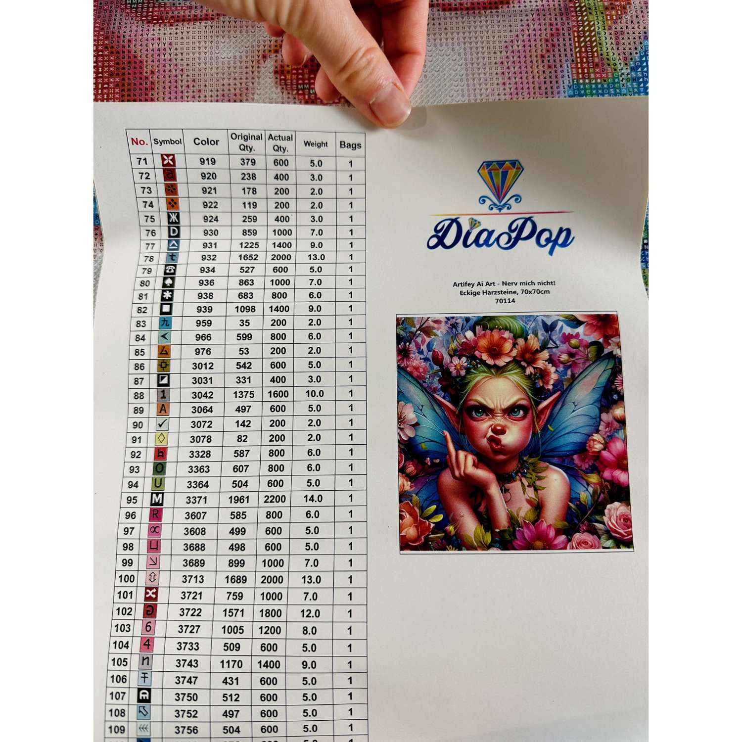 Artifey Ai Art - Nerv mich Nicht! - 70x70cm - 129 Farben - Eckige Harzsteine – Bild 4
