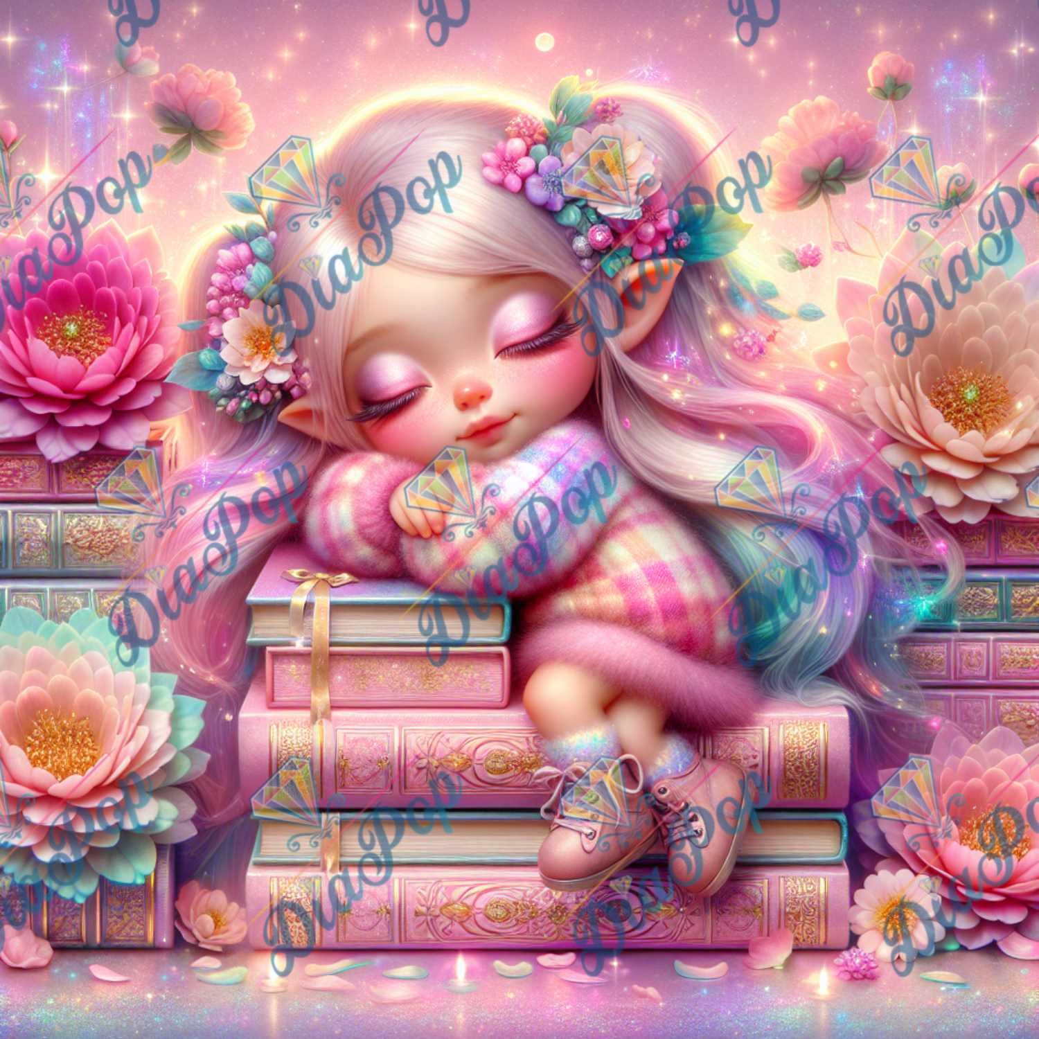 DPK - Träumende Blütenfee im Zauberbuch-Garten