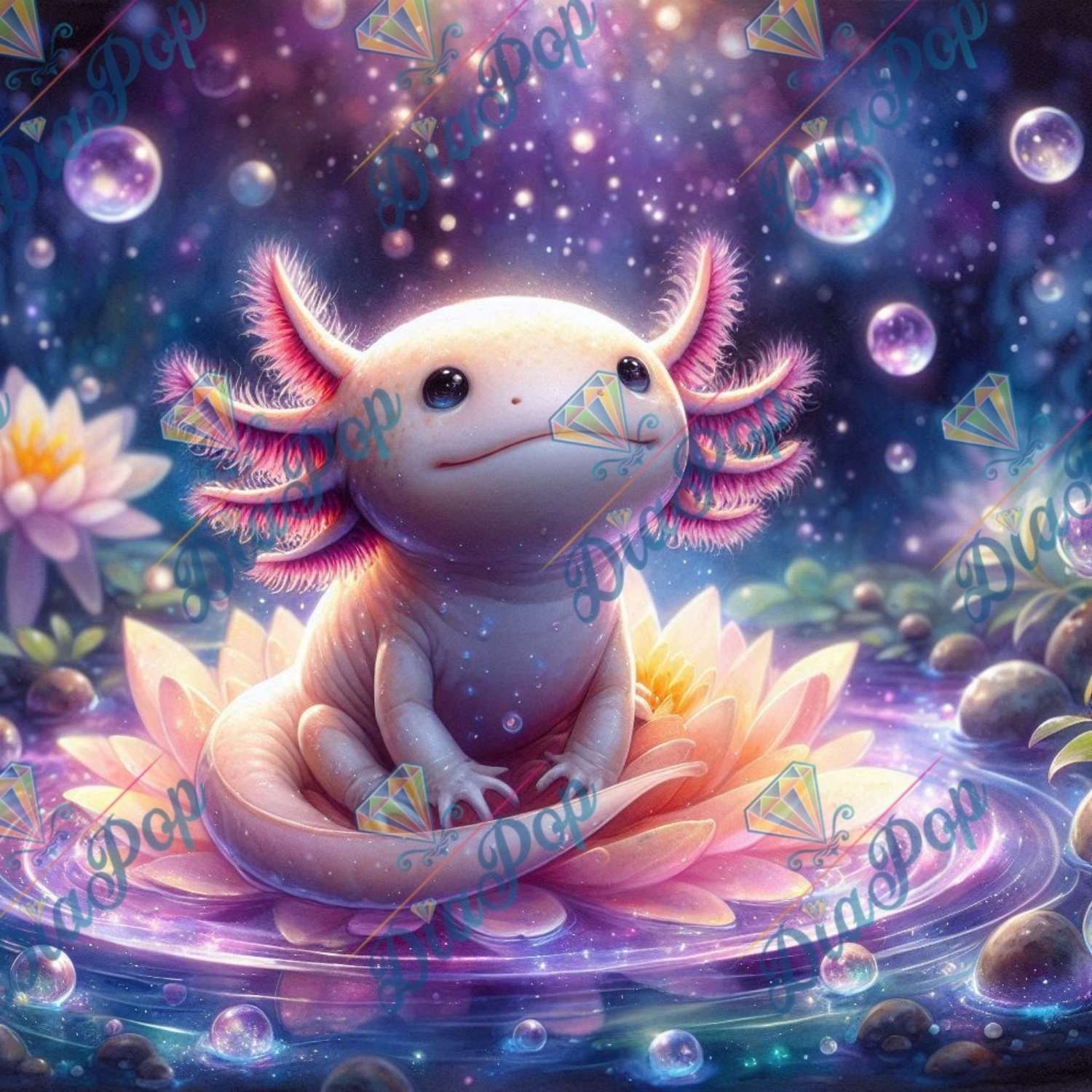 Tinkerangie - Axolotl auf der Lotusblüte
