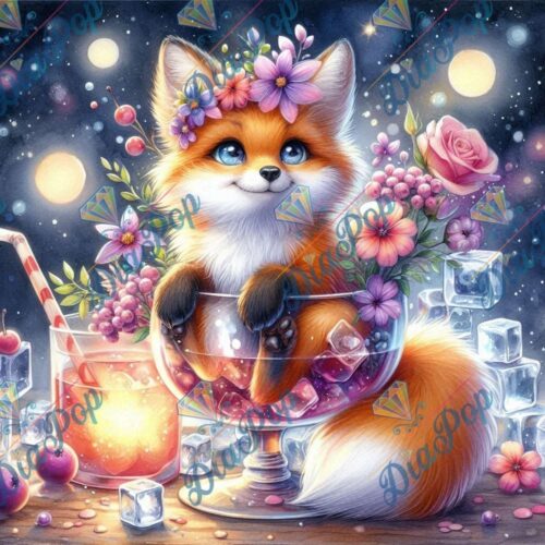 Tinkerangie - Fuchs im Blüten-Cocktailglas
