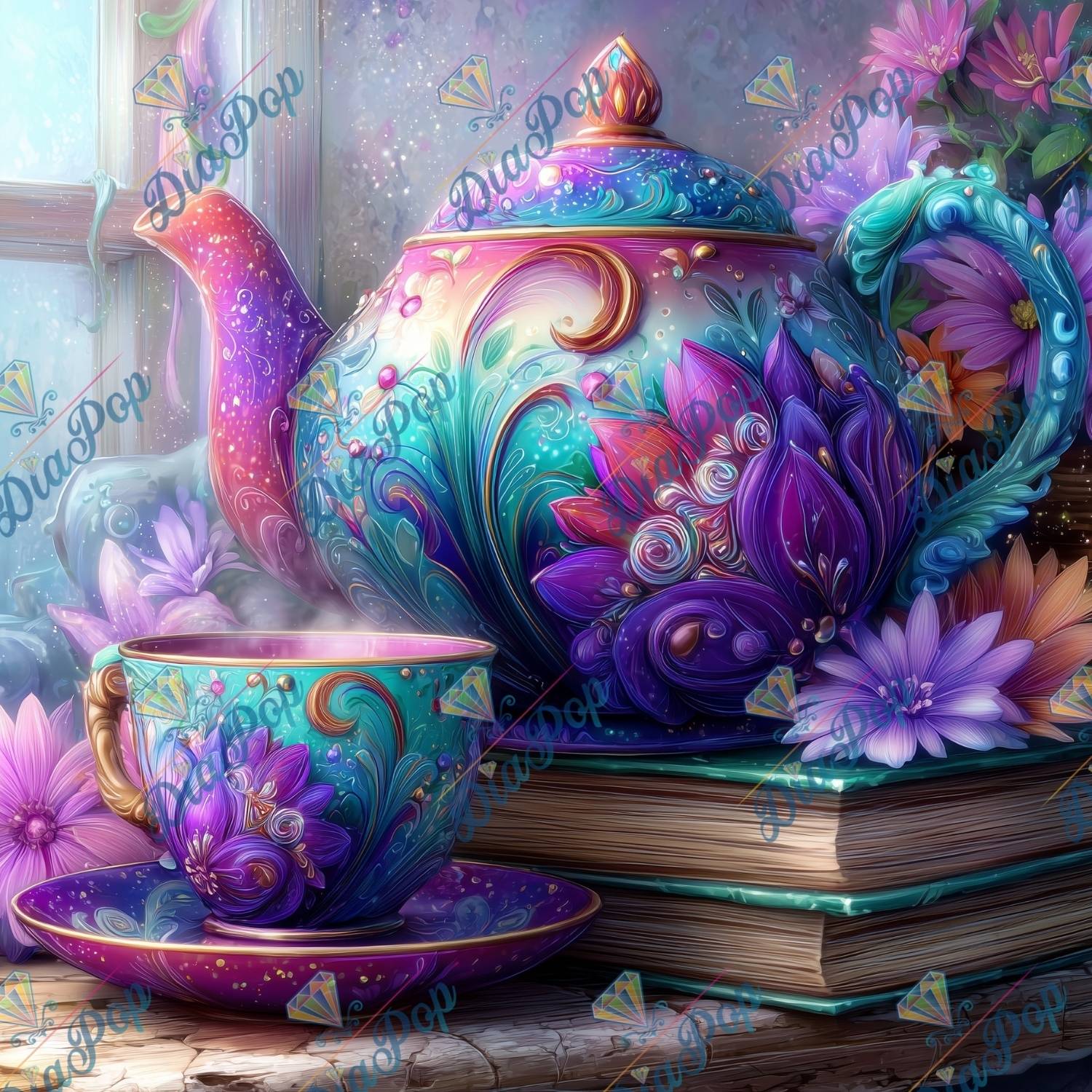 _sweet_loco_ai - Mystic Floral Teapot
