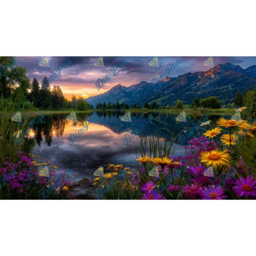 Elly A.I - Abendglanz am Bergsee