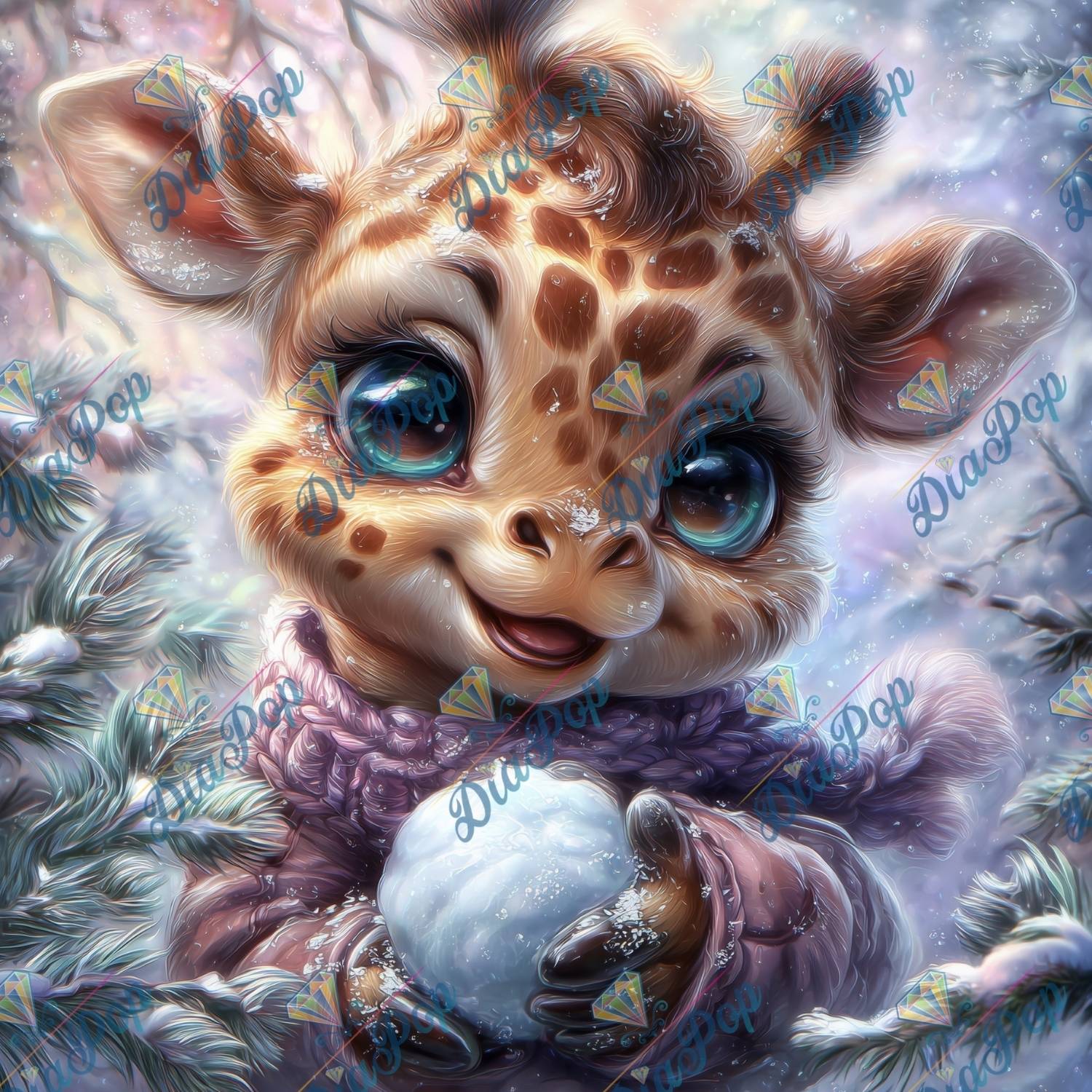 _sweet_loco_ai - Giraffenzauber im Schneeflockenland