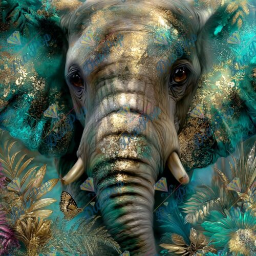 Elly_A.I - Elefantenmagie im smaragdgrünen Licht
