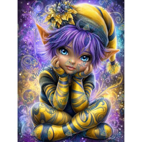 _sweet_loco_ai - Niedlicher Fantasy Elf mit violetten Haaren