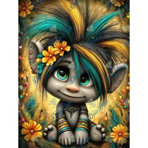 _sweet_loco_ai - Niedlicher Fantasy Troll mit Blumen