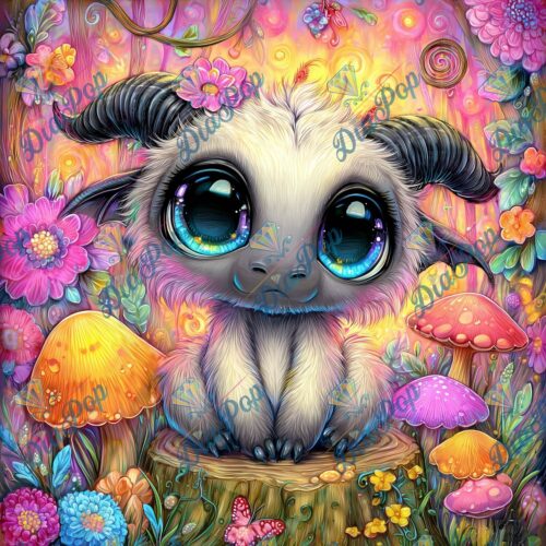 _sweet_loco_ai - Niedliches Fantasy Zicklein im Blumenwald