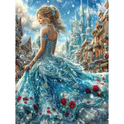 _sweet_loco_ai - Fantasy Prinzessin im Winter mit Schloss