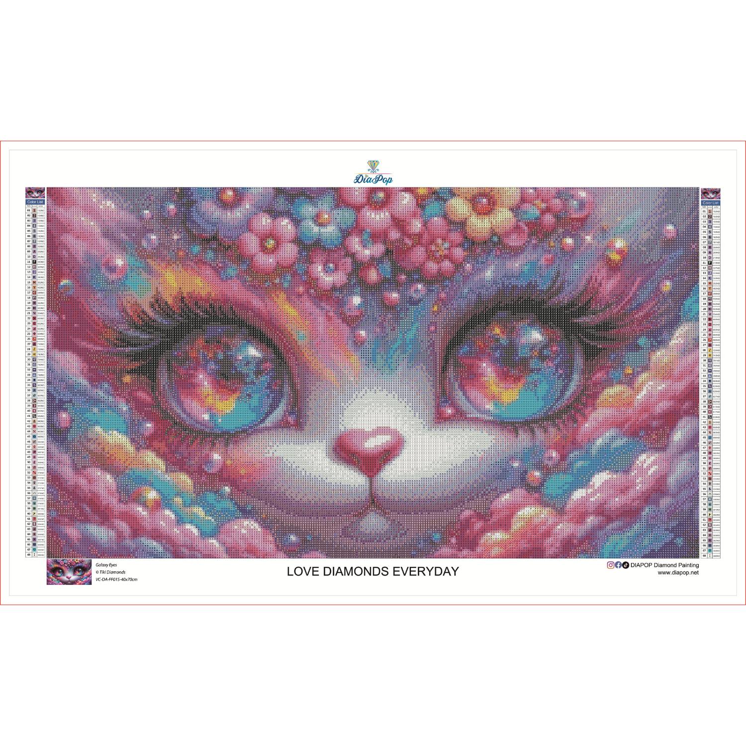 Tiki Diamonds - Galaxy Eyes - 40x70cm - Full Fairy Dust – Bild 3