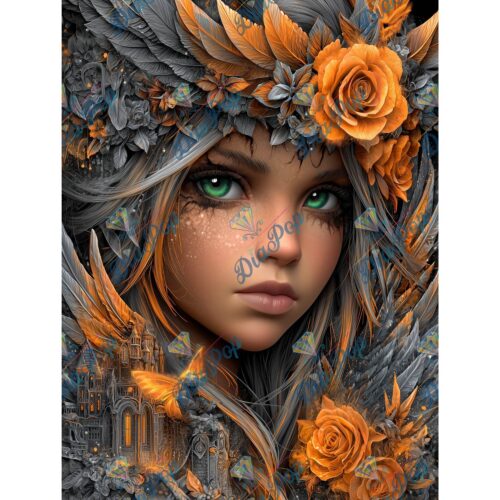 _sweet_loco_ai - Mystische Fantasy Frau mit Rosen & Flügeln