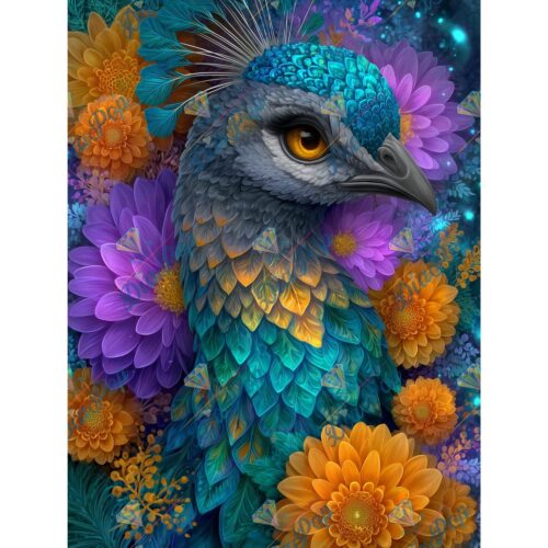 _sweet_loco_ai - Eleganter Pfau mit Blumen