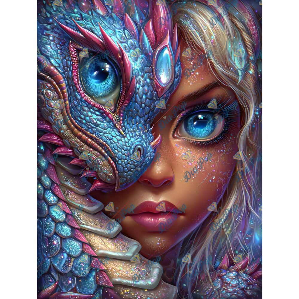 illumaris_ki_art - The Dragon Bond - 40x53cm - Eckige Harzsteine