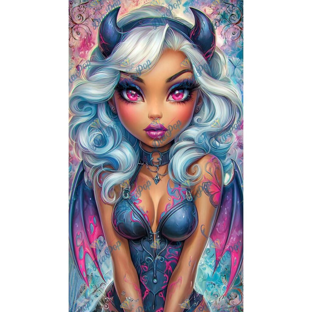 Elly A.I - Devil's Girl - 45x80cm - Eckige Harzsteine