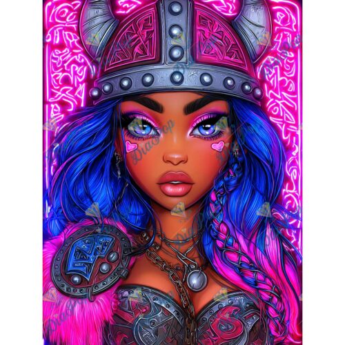 Elly_A.I - Neon Wikinger Mädchen