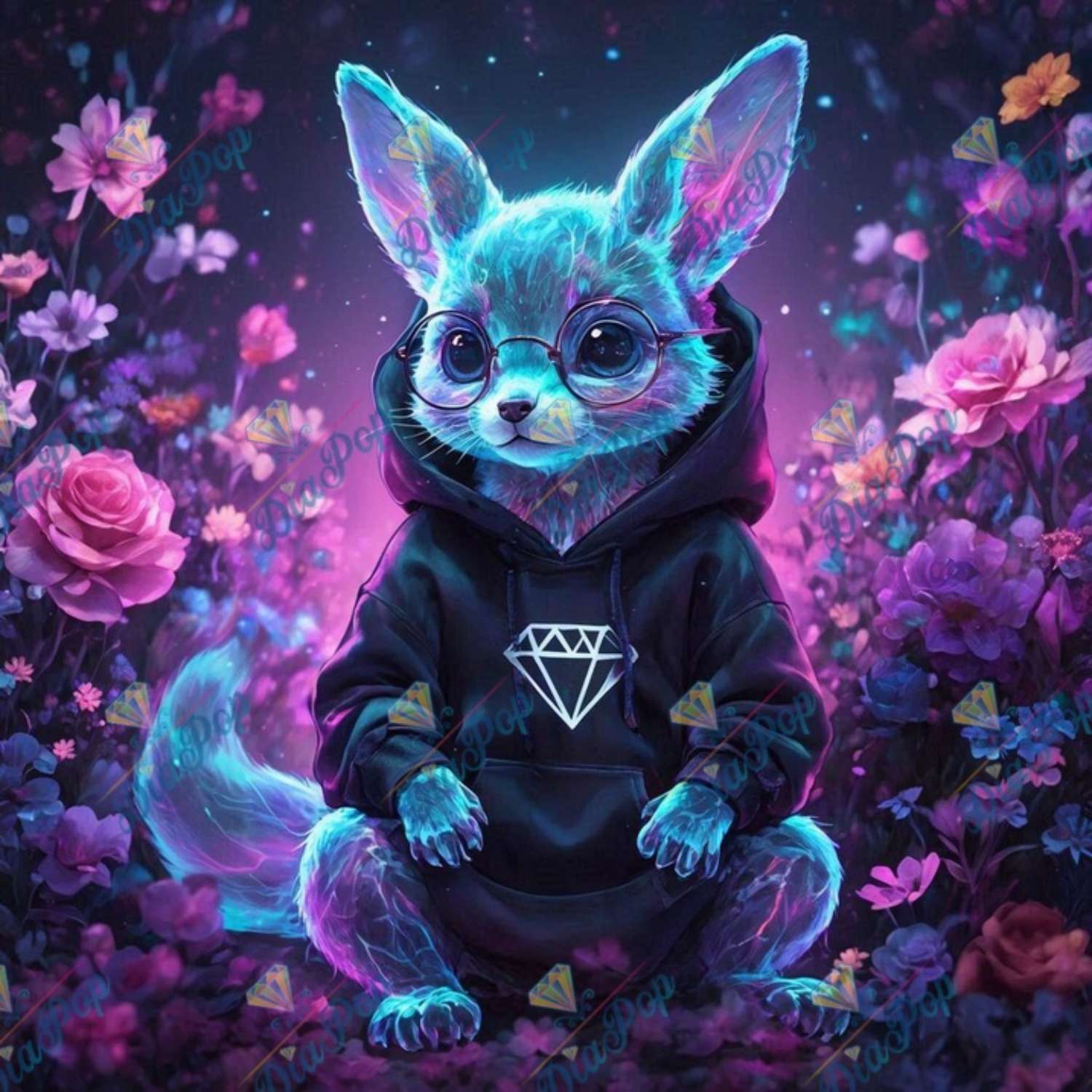 Tiki Diamonds - Diamant-Fennek im Neonblütenlicht