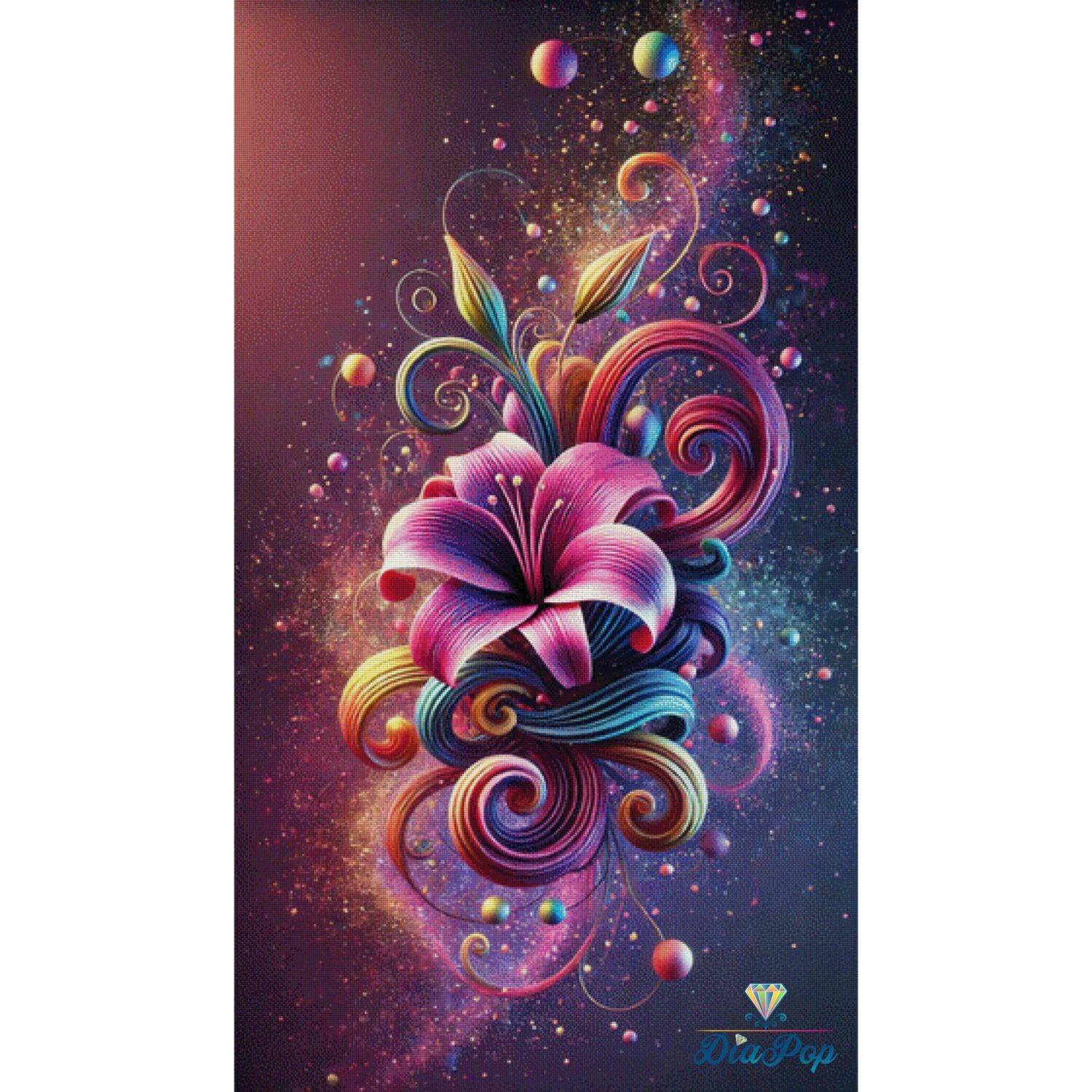 Diamond Painting Groß - Misses-x - Lilienwirbel - 80x140cm - 385 Farben