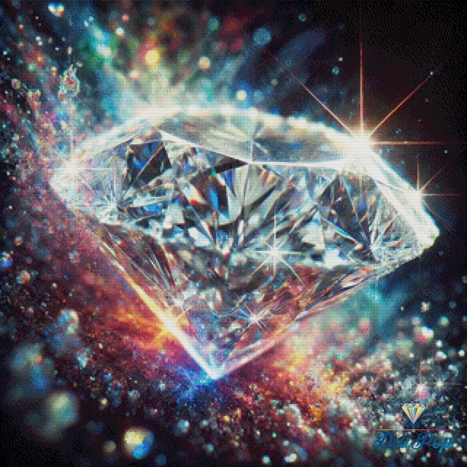 Großes Diamond Painting Glitzernder Diamant mit vielen Farben