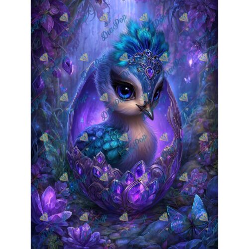 Diamond Painting _sweet_loco_ai - Kristallküken – Hüterin des Amethystwaldes