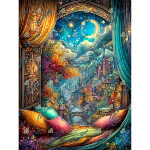 Diamond Painting _sweet_loco_ai - Magisches Fenster zur Mondstadt