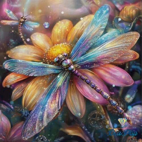 Großes Diamond Painting Dragonfly mit vielen Farben
