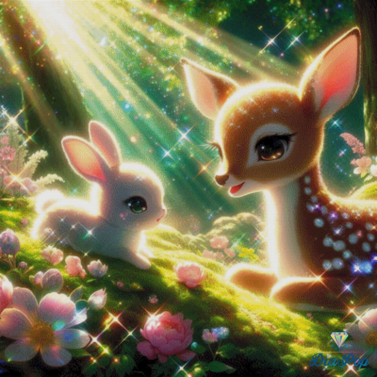 Großes Diamond Painting Forest Friends mit vielen Farben