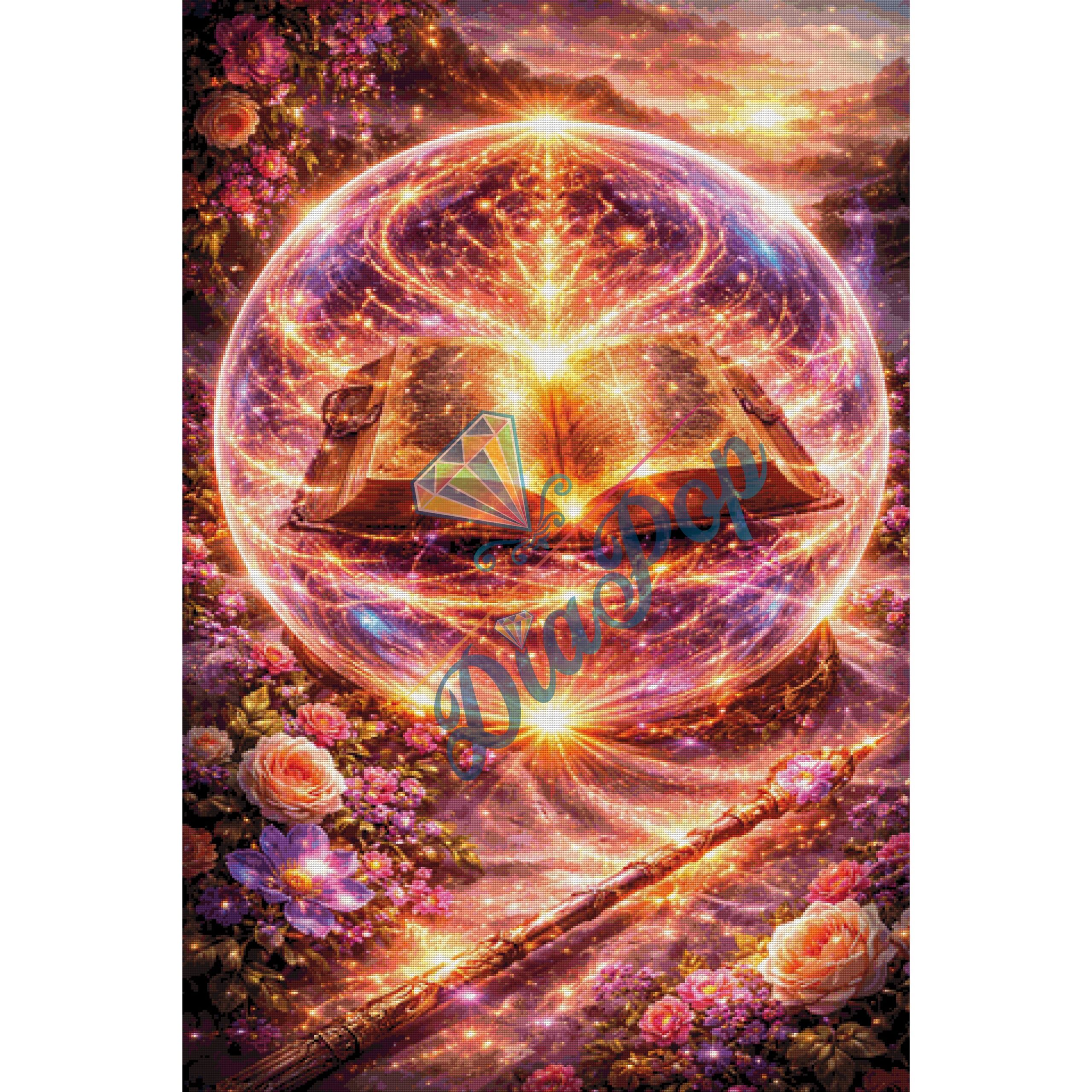 Diamant Painting XXL magisches Buch – detailreiches Fantasy Bild mit vielen Farben