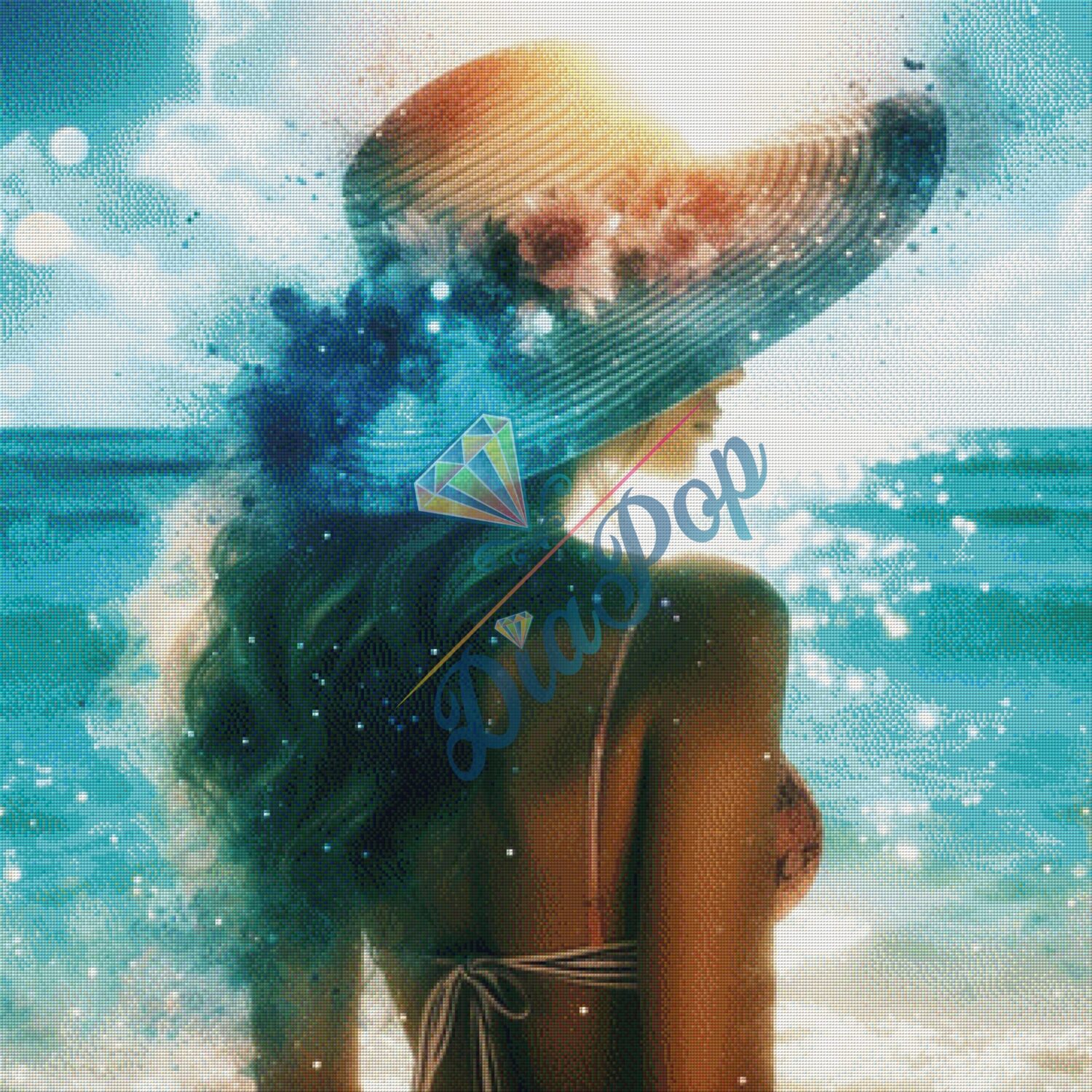 Diamant Painting XXL Misses-x - Sommerträume am Meer– detailreiches Fantasy Bild mit vielen Farben