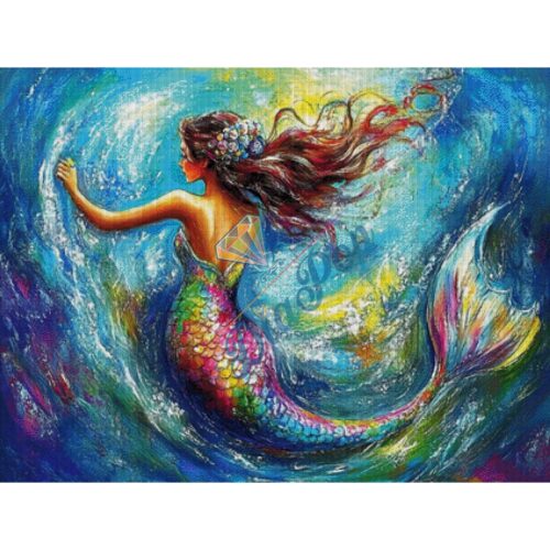 Diamond Painting XXL - Radio Painter Susi - Farbenmeer – Meerjungfrau - 80x106cm - 396 Farben
