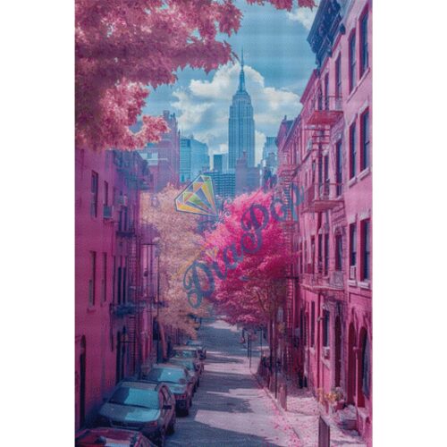 Diamond Painting XXL - Radio Painter Susi - Pink City – New York - 80x120cm - 162 Farben