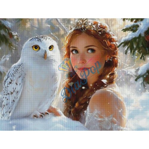 Diamond Painting XXL - Radio Painter Susi - Schneekönigin mit Eule - 80x106cm - 226 Farben
