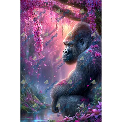 Elly A.I - Gorilla im pinken Blütendschungel