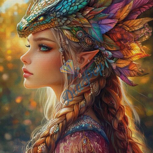 Diamond Painting XXL - Radio Painter Susi - Herbst Drachenkriegerin - 90x90cm - 311 Farben