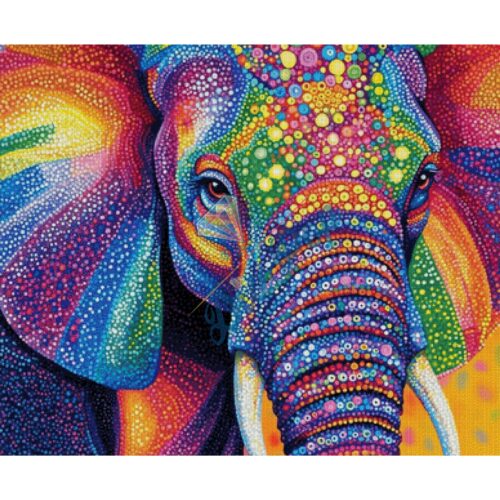 Diamond Painting XXL - Radio Painter Susi - Bunter Elefant - 80x97cm - 417 Farben