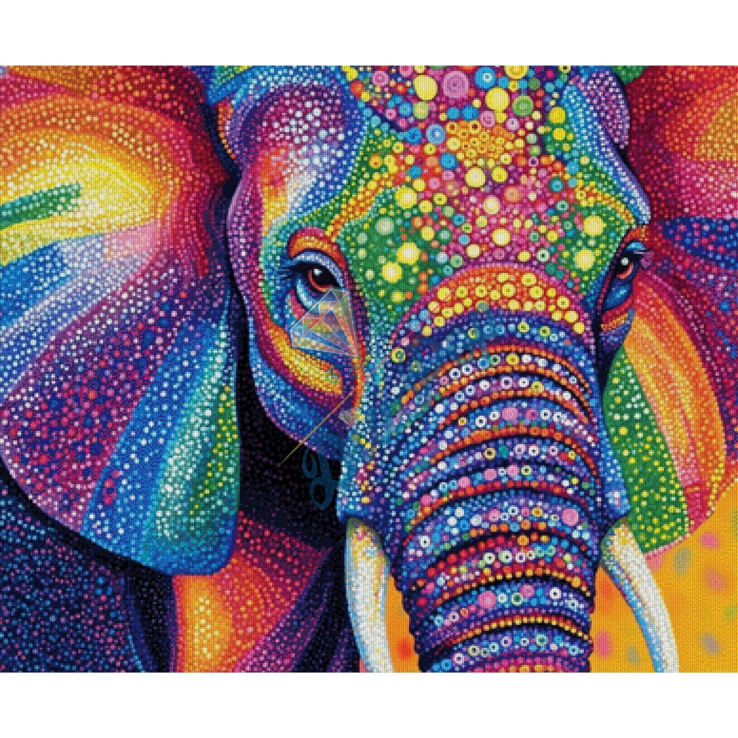 Diamond Painting XXL - Radio Painter Susi - Bunter Elefant - 80x97cm - 417 Farben