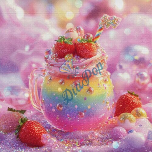 Diamond Painting XXL - Radio Painter Susi - Rainbow Erdbeer Dessert - 90x90cm - 315 Farben
