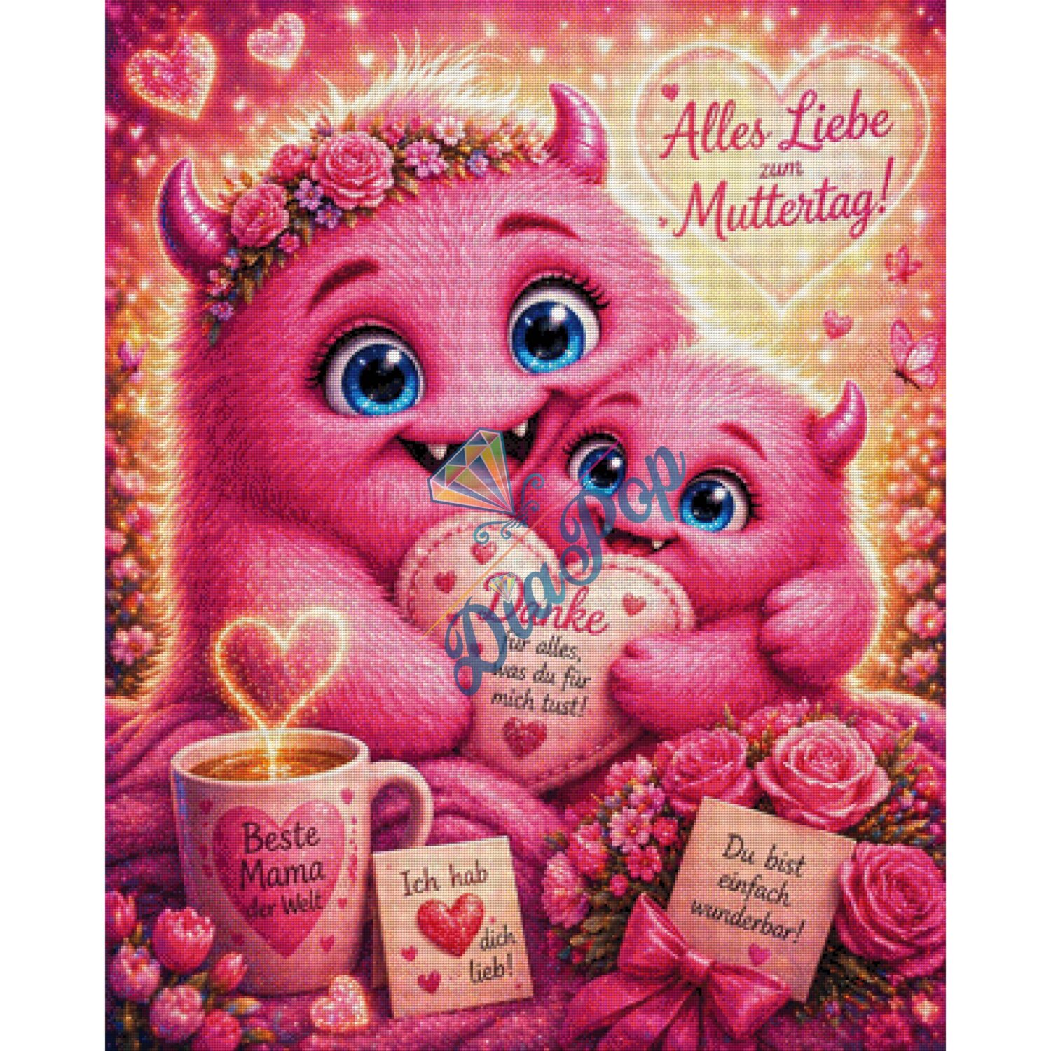 Diamond Painting Groß - Misses-x - Frosty Chaoty Mama Liebe - 80x100cm - 264 Farben