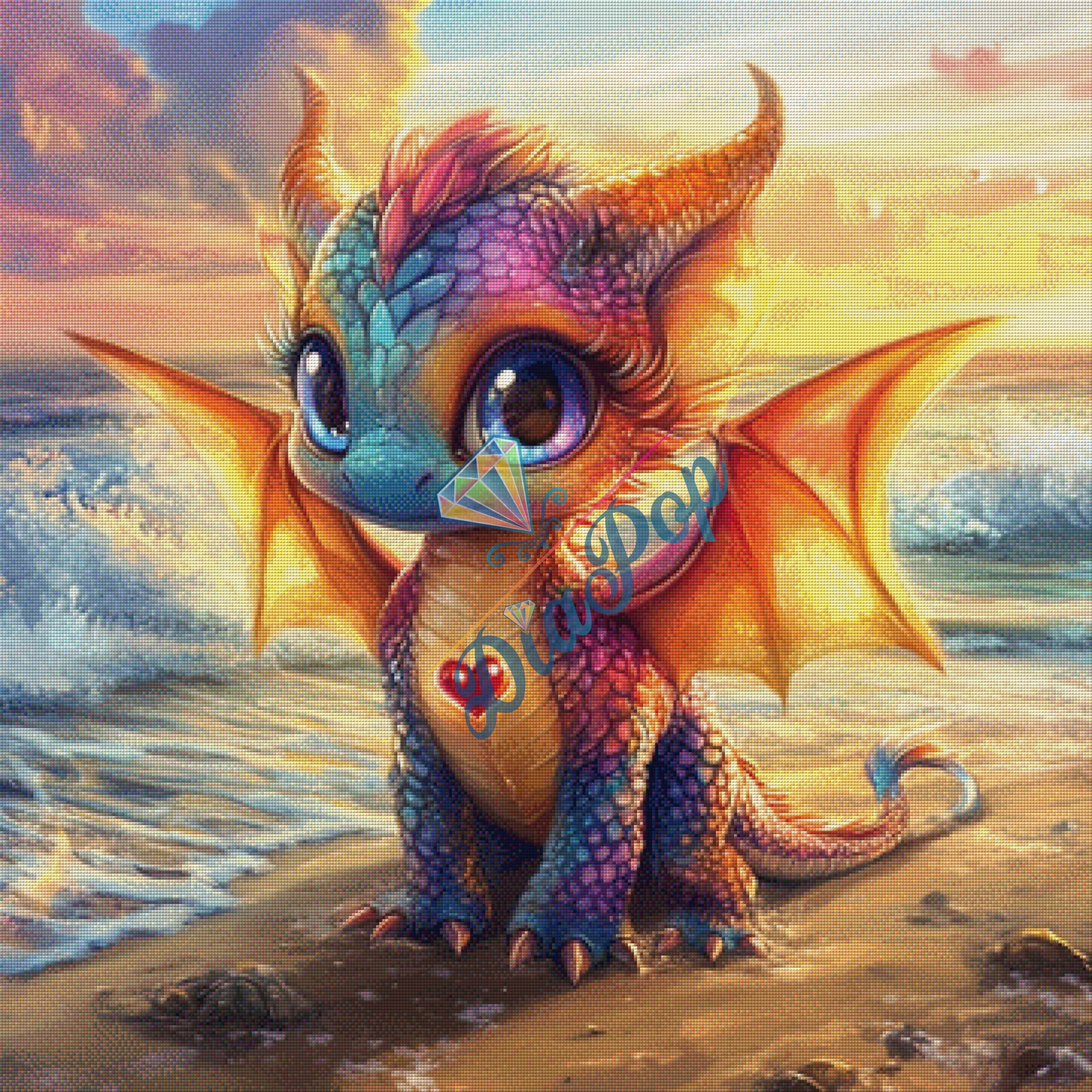 Diamond Painting - Radio Painter Susi - Kleiner Herzdrache am Meer