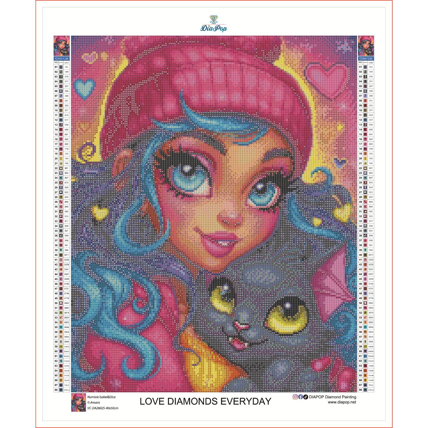 Amaris - Isabel&Dice - 40x50cm - Eckige Harzsteine – Bild 3