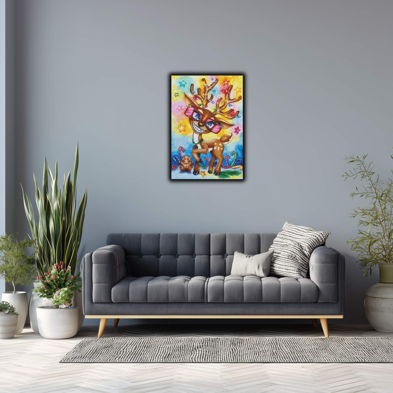 Kevin Teo’Art - Party Rentier - 45x65cm - Eckige Harzsteine – Bild 4