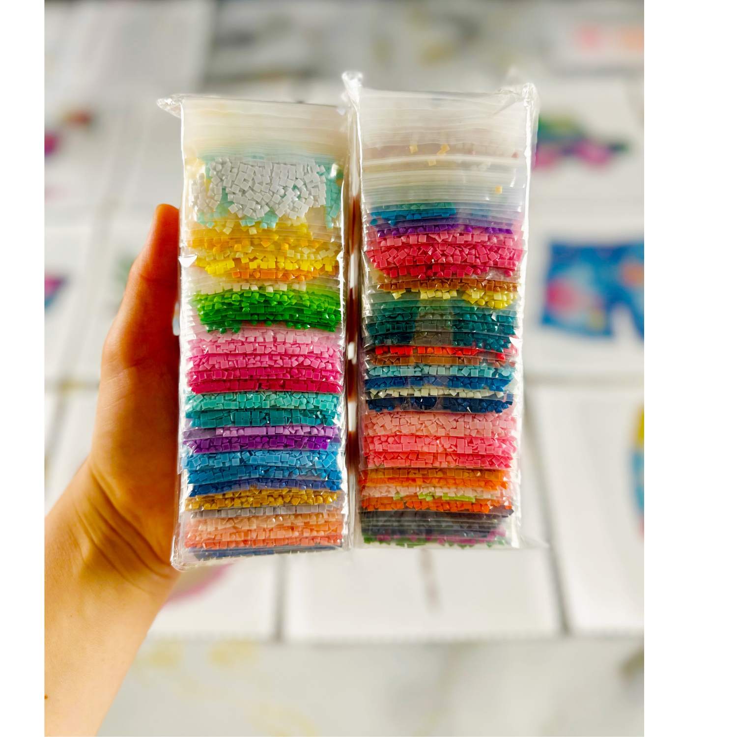 Mini Diamond Painting Set Teilbilder – Sommer Vibes - 15 Motive (15x15cm) – Full Fairy Dust - 109 Farben – Bild 5