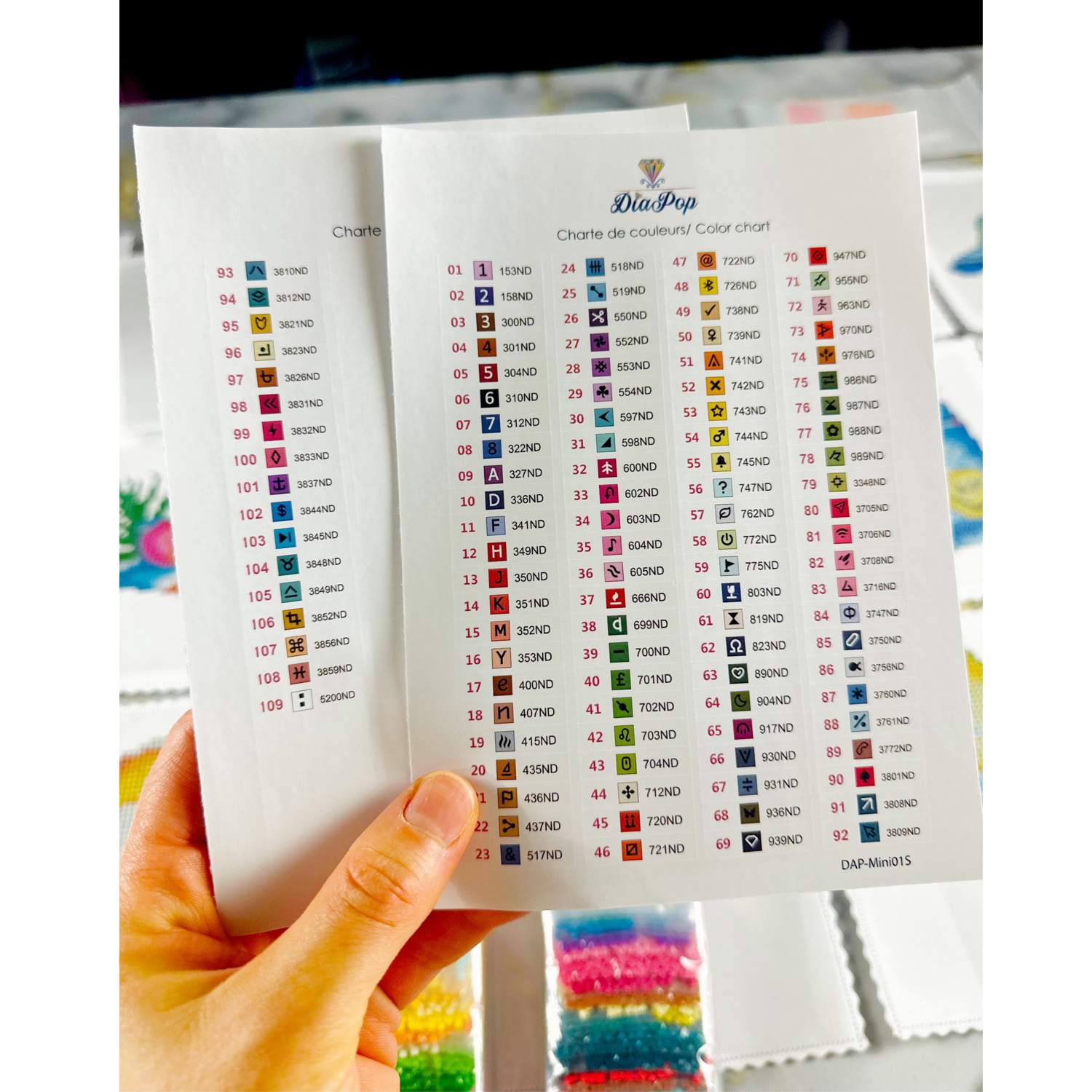Mini Diamond Painting Set Teilbilder – Sommer Vibes - 15 Motive (15x15cm) – Full Fairy Dust - 109 Farben – Bild 6