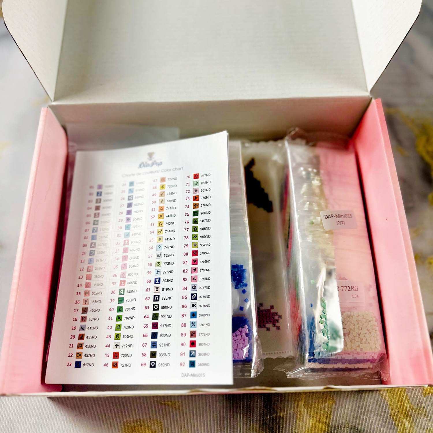 Mini Diamond Painting Set Teilbilder – Sommer Vibes - 15 Motive (15x15cm) – Full Fairy Dust - 109 Farben – Bild 8