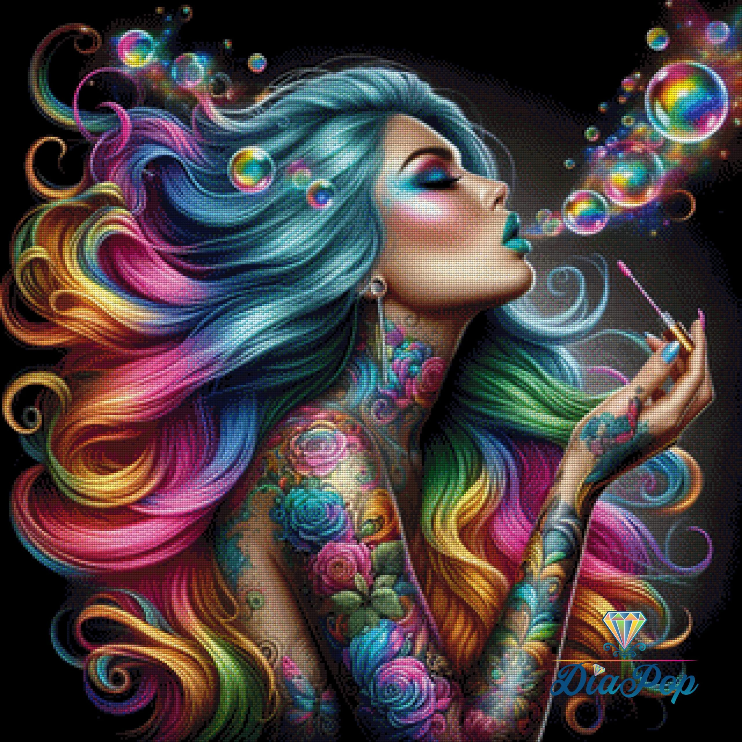 Diamond Painting - FairyBelle - Yara - 80x80cm - 407 Farben