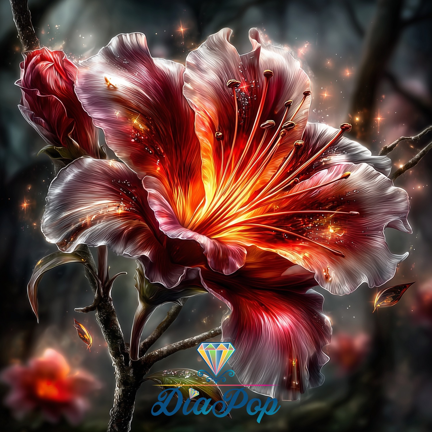 _sweet_loco_ai - Funkelnde Feuerblüte