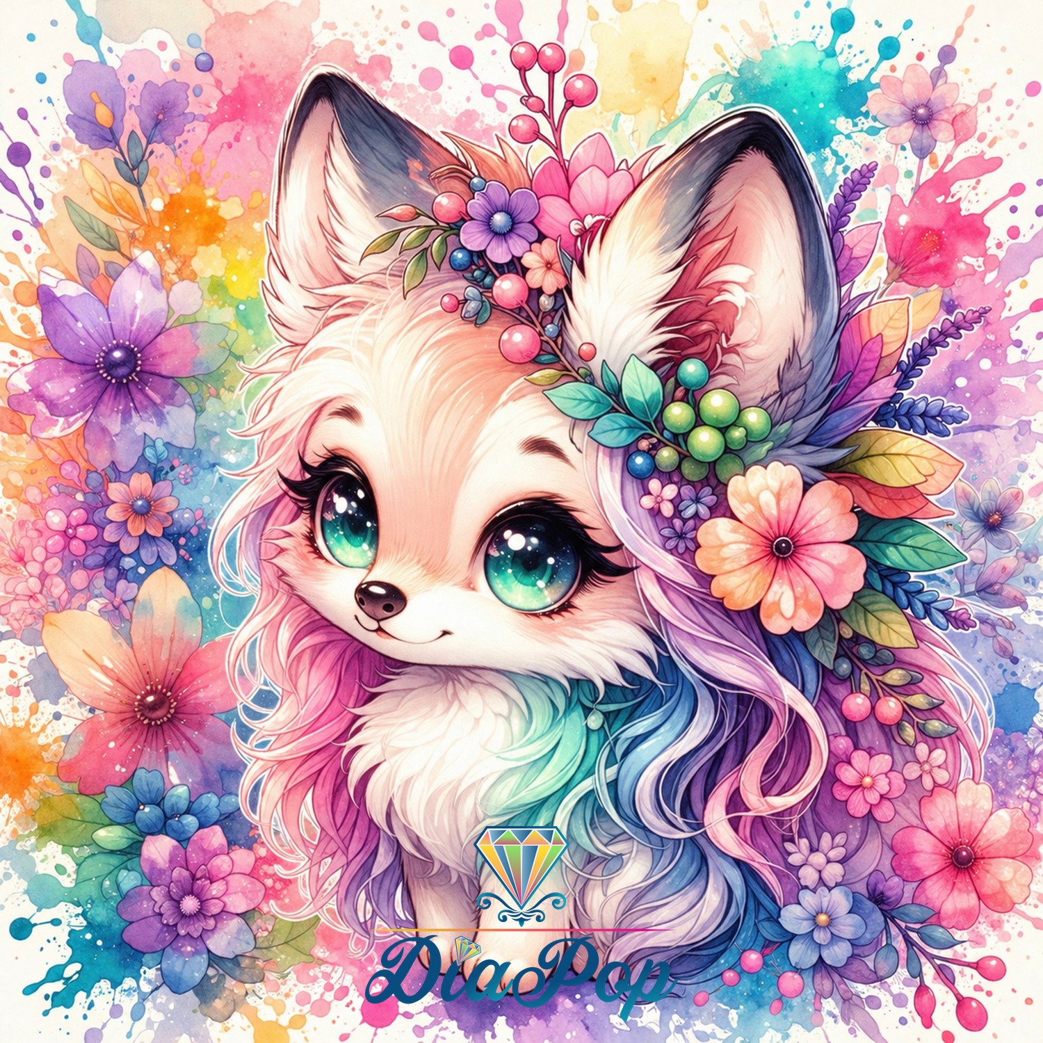 Tiki Diamonds - Regenbogenfuchs im Blütenmeer