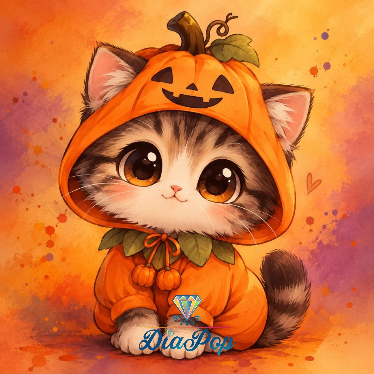 Tiki Diamonds - Kürbis-Kätzchens Halloweenzauber