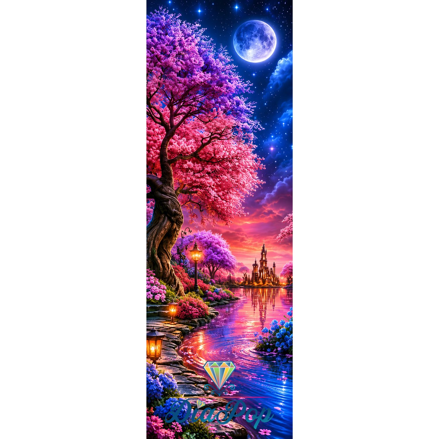 Elly A.I - Märchenhafte Flusslandschaft im Mondlicht